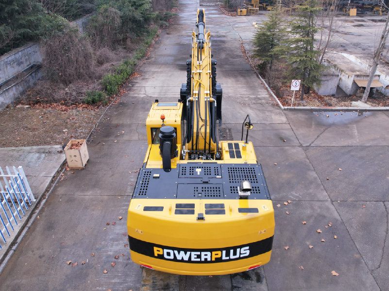 powerplus pp500e-xi crawler tracked excavator top view counterweight
