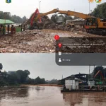 powerplus-group-excavator-in-indonesia-clearing-flood-rubbish