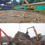 powerplus-group-excavator-in-indonesia-clearing-flood-rubbish